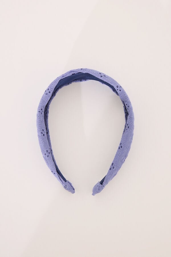 Womensecret Diadema bordado en azul y blanco azul