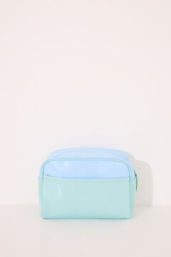 Womensecret Bolsa grande de piel en color azul y verde estampado
