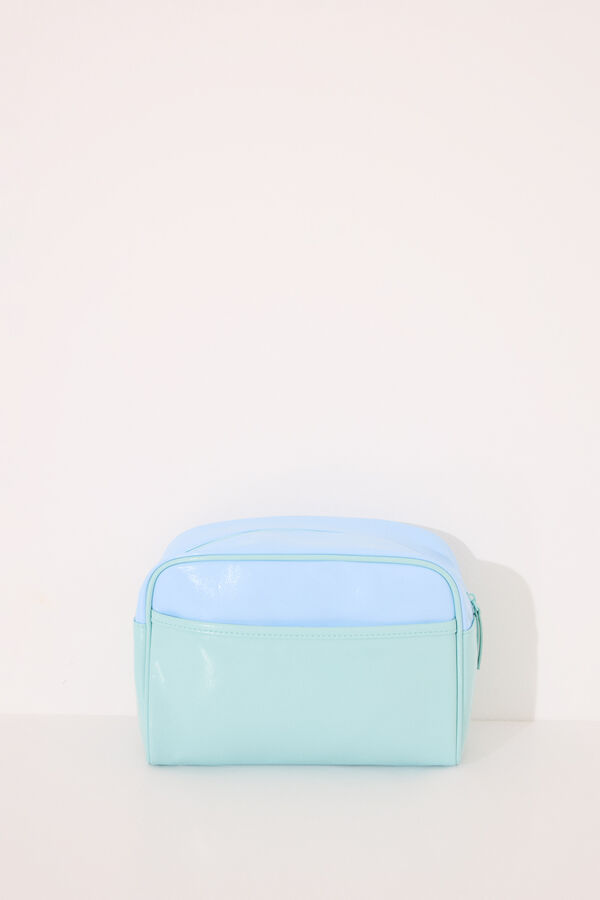 Womensecret Bolsa grande de piel en color azul y verde estampado