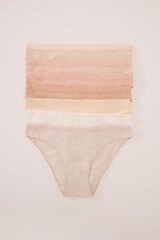 Womensecret Pack de 7 panties clásica de algodón neutro blanco