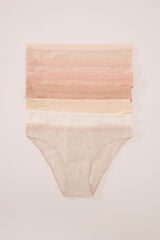 Womensecret Pack de 7 panties clásica de algodón neutro blanco