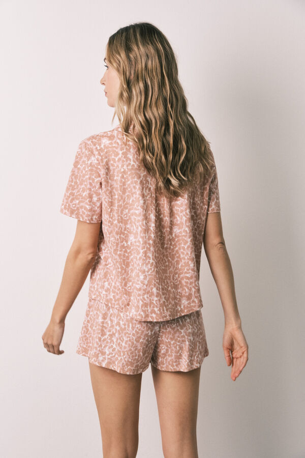 Women'secret Pijama corta camisera de algod&oacute;n con estampado animal print estampado