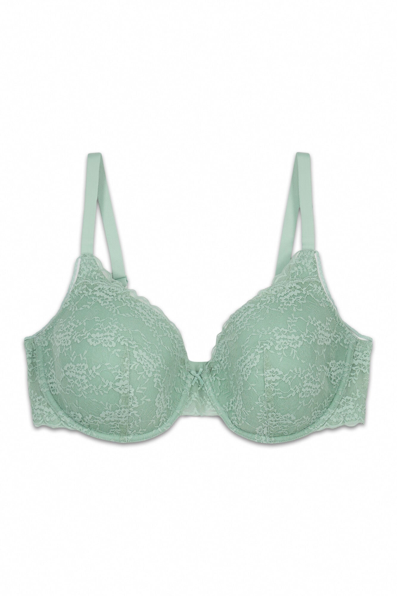 Women'secret Brasier cl&aacute;sico con relleno de encaje verde BEAUTIFUL