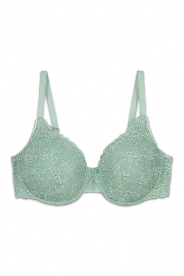 Women'secret Brasier cl&aacute;sico con relleno de encaje verde BEAUTIFUL verde