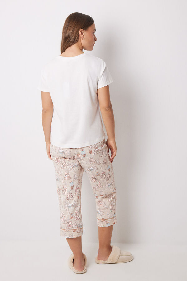 Womensecret Pijama 100% algodón estampado navideño verde