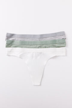 Womensecret Pack 3 tangas algodón logo blanco