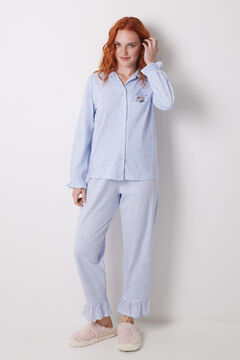 Womensecret Pijama camisera larga 100% algodón azul rayas estampado