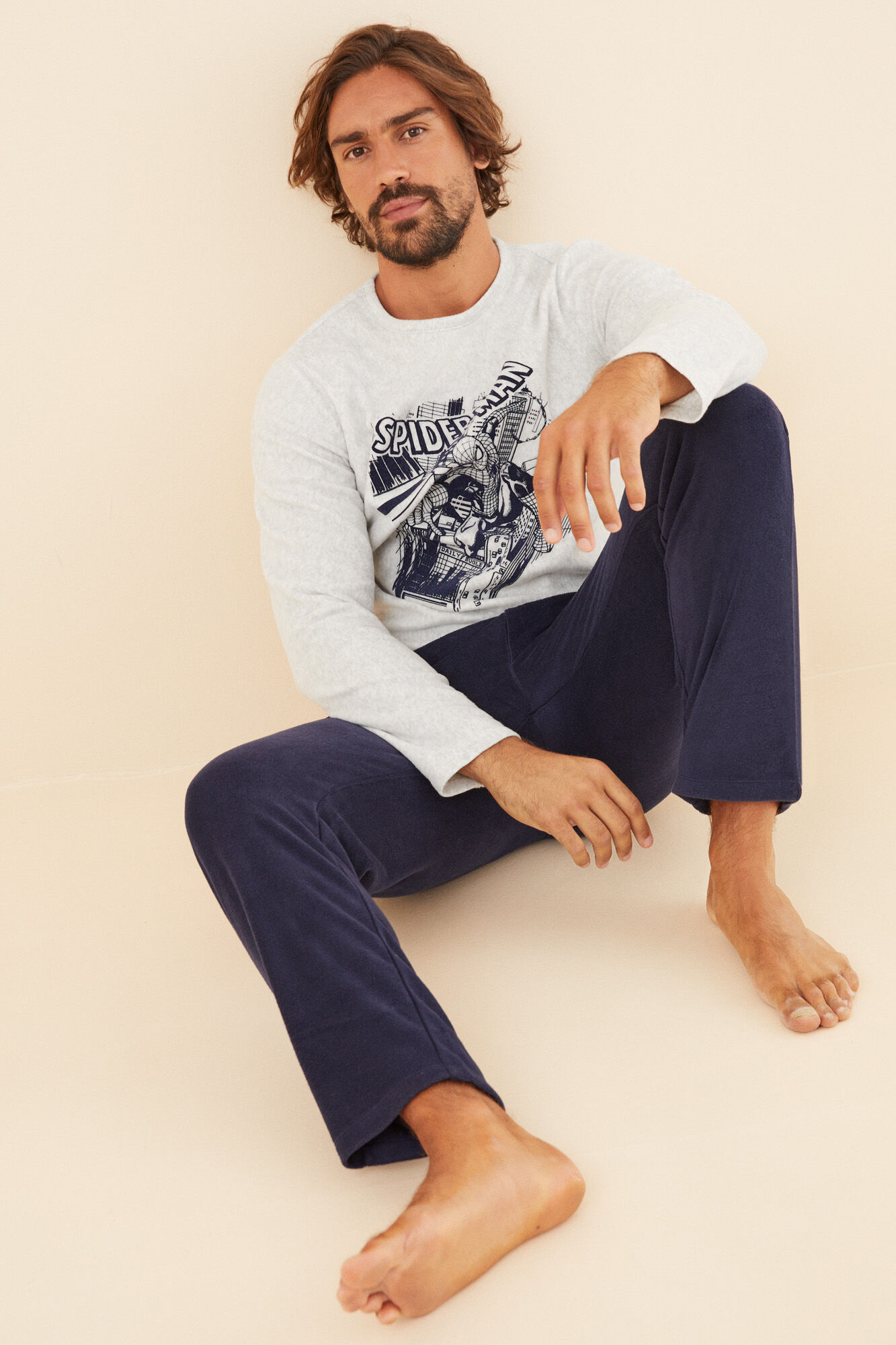 Pijama larga polar hombre Spiderman Ropa de dormir de hombre WomenSecret MX