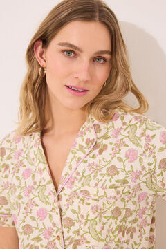 Womensecret Pijama camisera 100% algodón con estampado de flores estampado
