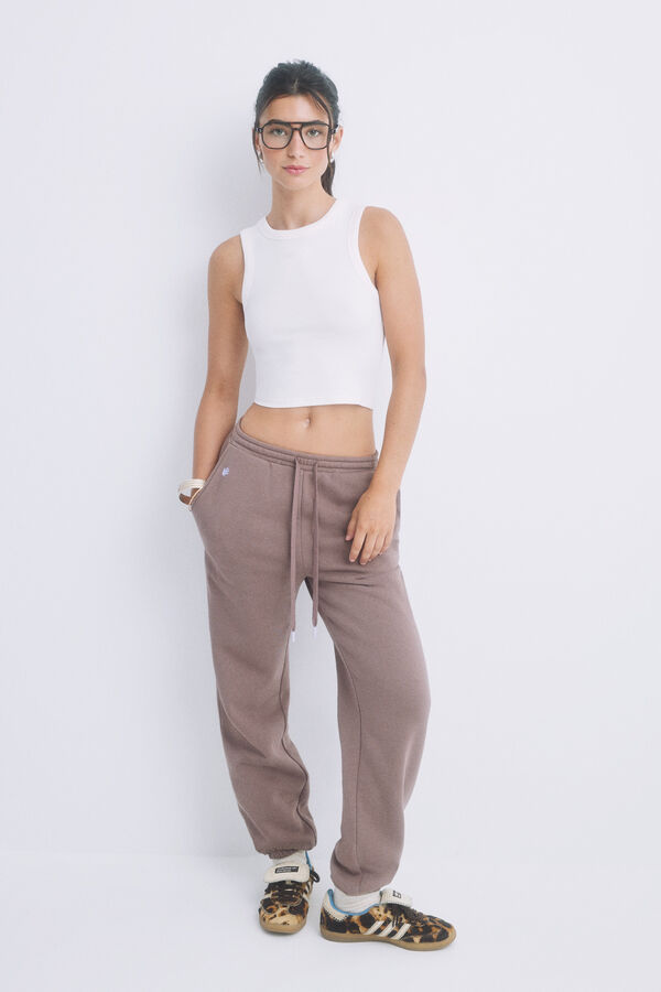 Womensecret Crop top algodón marfil marfil