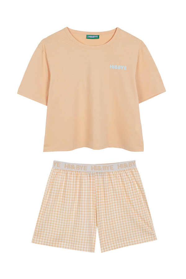 Womensecret Pijama corta 100% algodón en color naranja naranja