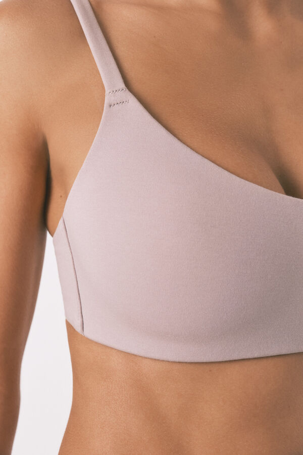 Women'secret Top brasier de algodón beige nude