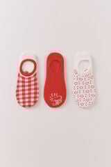 Womensecret Paquete de 3 calcetines invisibles estampado