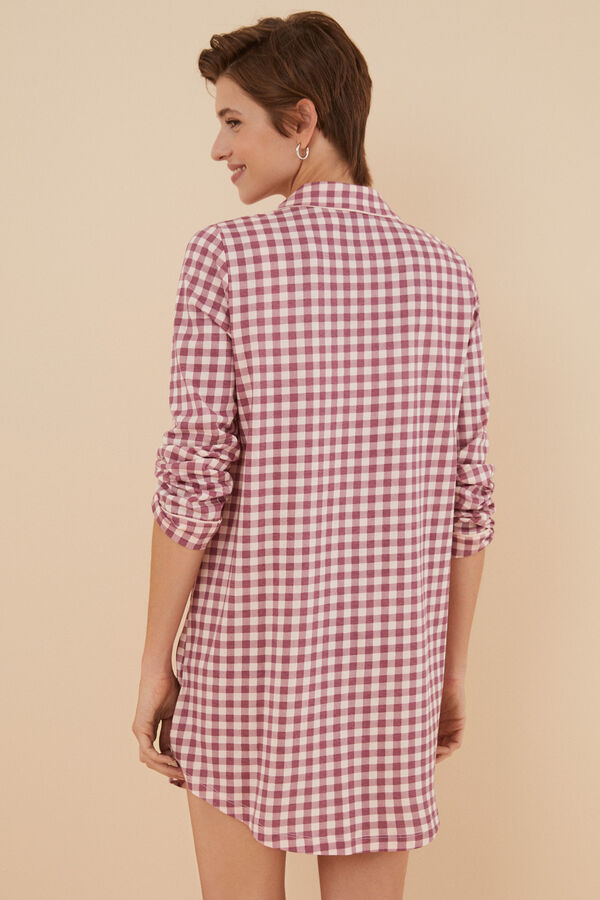 Womensecret Camisón camisero La Vecina Rubia cuadros rosa