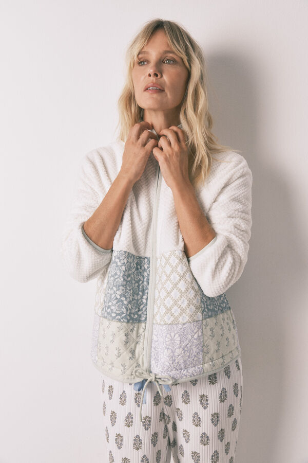 Women'secret Bata corta borrego patchwork marfil