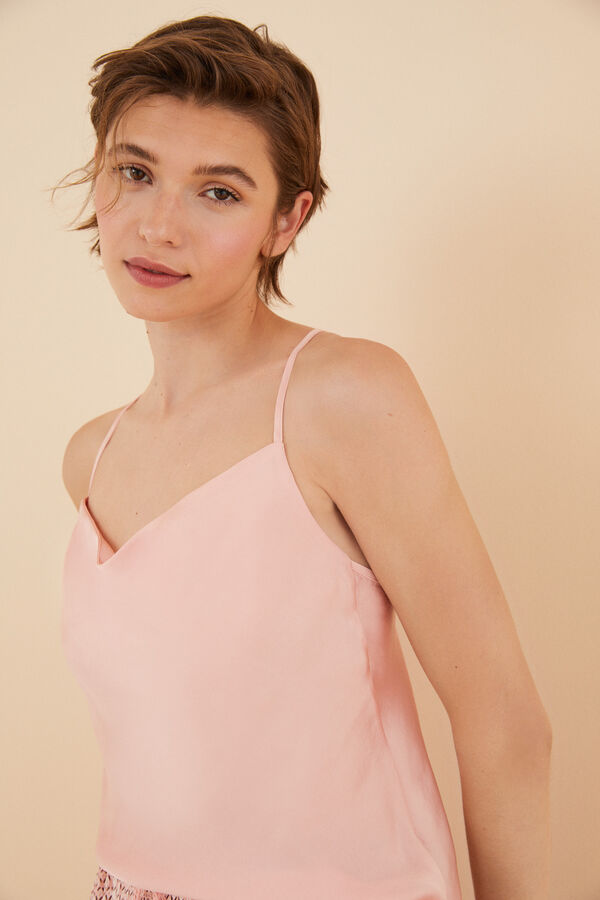 Womensecret Pijama corta satín rombos rosa rosa