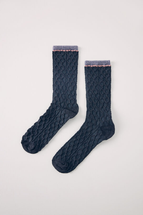 Womensecret Calcetines largos negro lurex gris