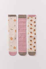 Womensecret Pack de 3 calcetines largos de ardilla  estampado