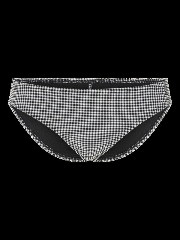 Pieces Panty de bikini estampada negro