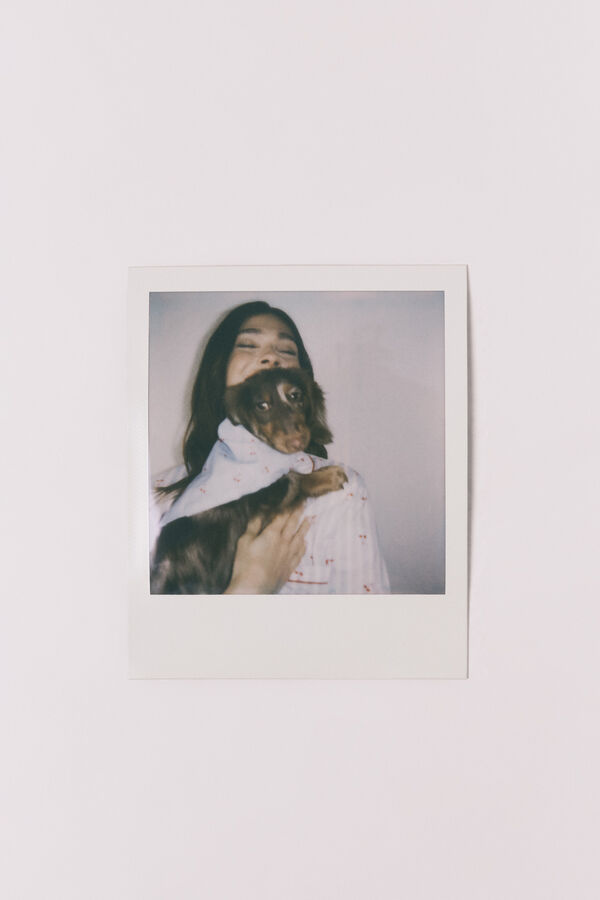 Women'secret Pijama capri estampado de flores de algod&oacute;n amarilla marfil