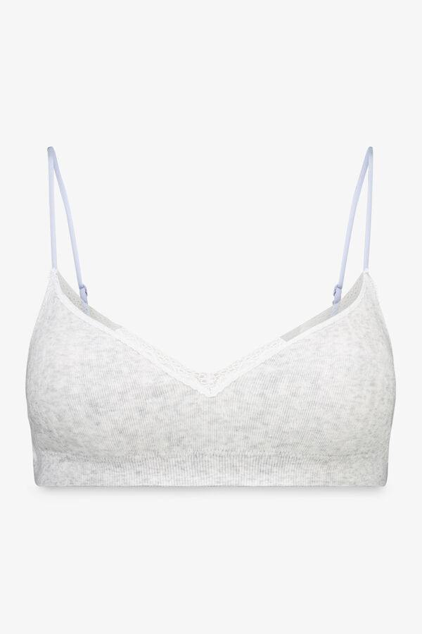 Womensecret Brasier de pointelle gris sin costuras  gris
