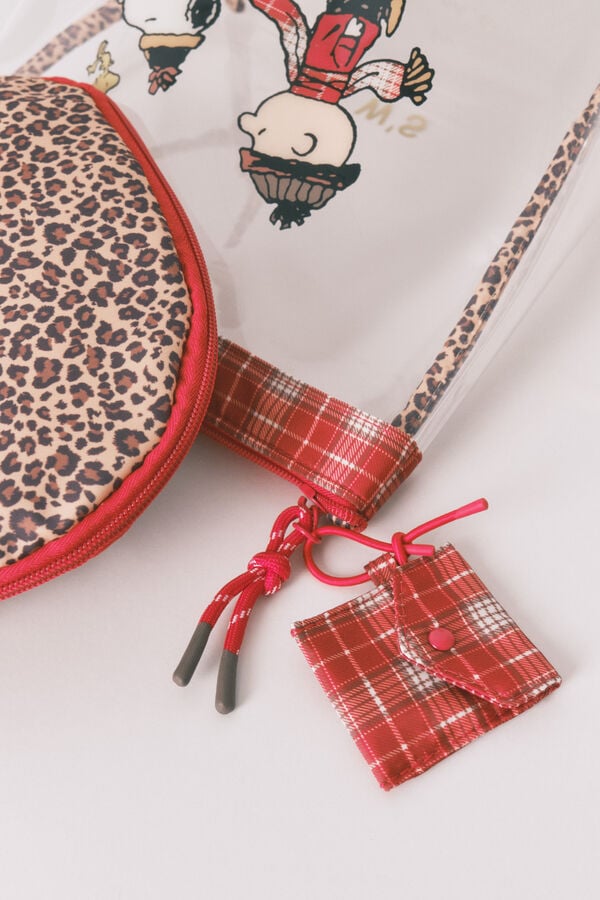 Women'secret Pack de 2 neceseres con estampado animal y Snoopy rojo