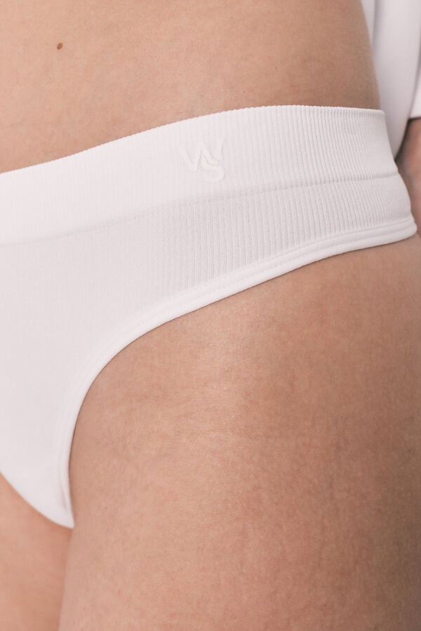 Women'secret Tanga hipster sin costuras blanca marfil