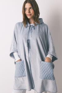 Women'secret Poncho short de forro polar azul en relieve