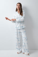 Women'secret Pijama camisera estampado monta&ntilde;as blanco