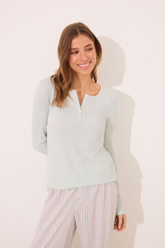 Womensecret Pijama larga de rayas verdes verde