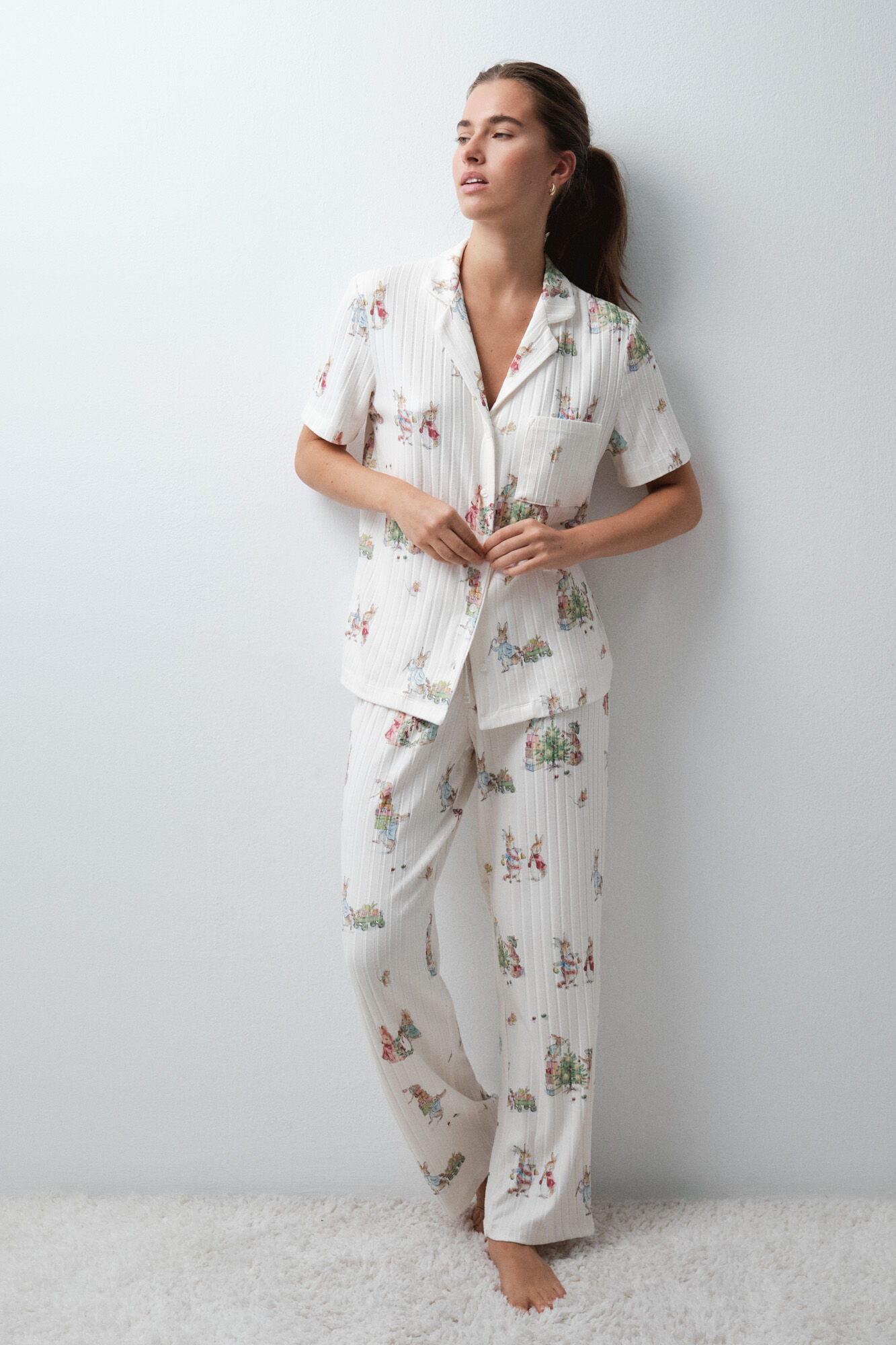 Women'secret Pijama camisera manga corta Petter Rabbit