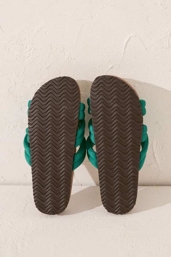 Womensecret Sandalia bio con tirantes de neopreno verde verde