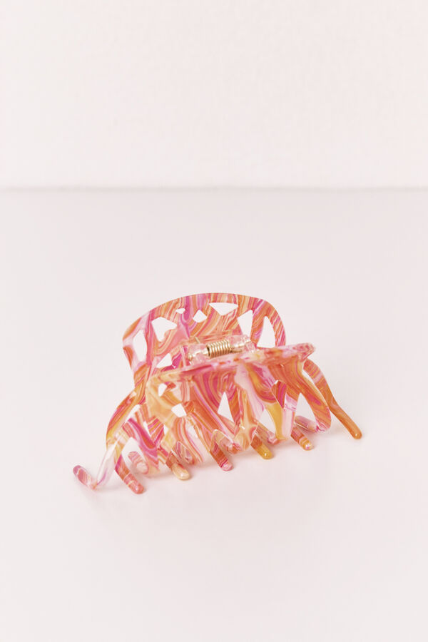 Women'secret Pinza para el pelo naranja estampado