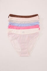 Womensecret Pack de 7 panties clásica de algodón con purpurina multicolor estampado