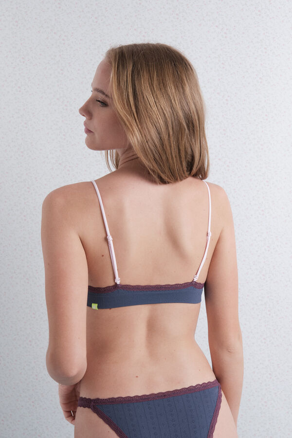 Womensecret Brasier de pointelle azul sin costuras  azul