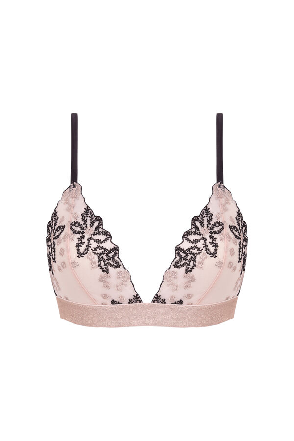 Women'secret Brasier de tul bordado negro NATURAL negro