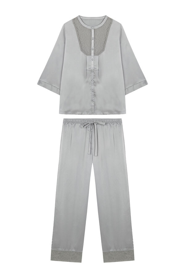 Womensecret Pijama larga chiffon verde verde
