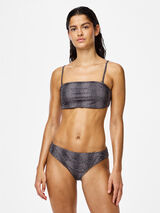 Pieces Top bikini bandeau estampado animal negro