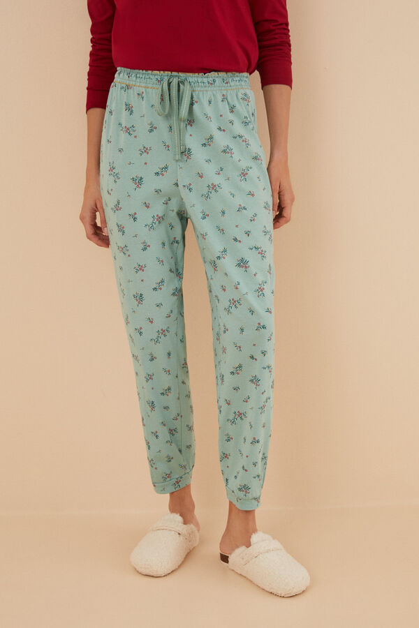 Womensecret Pantalón pijama 100% algodón flores estampado