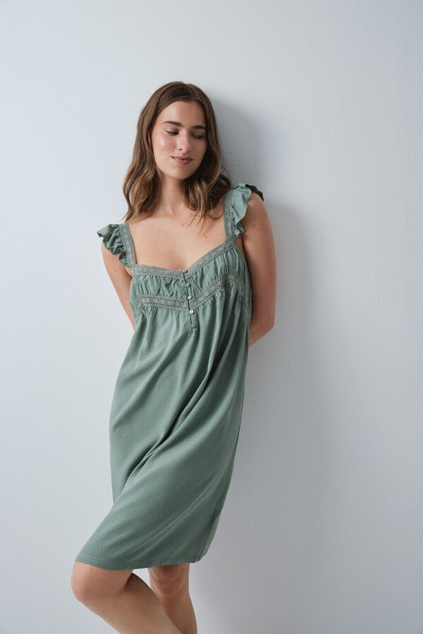 Women'secret Camis&oacute;n midi de tirantes verde kaki