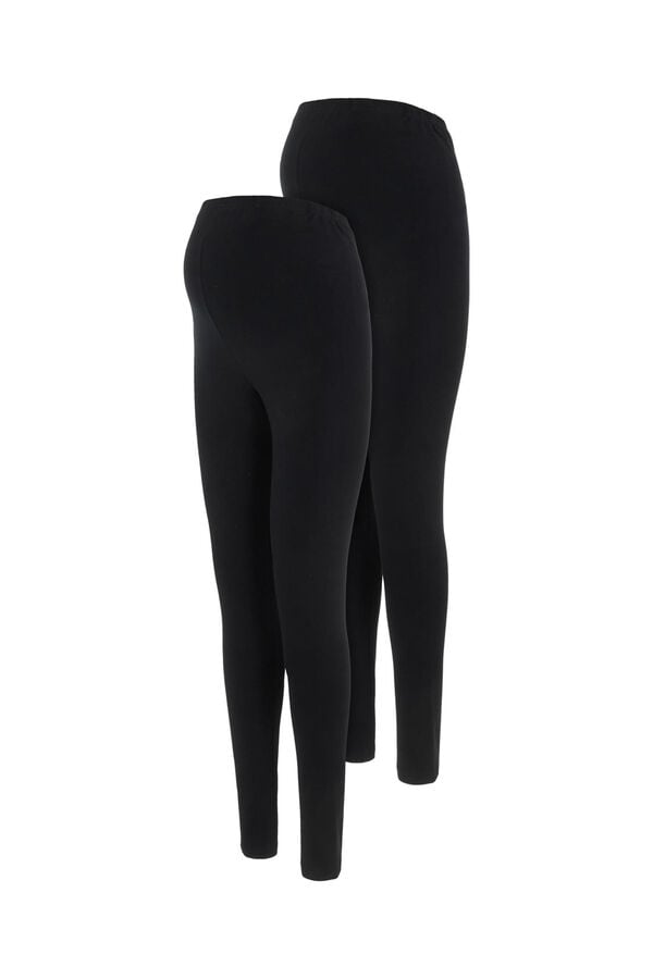 Mamalicious Pack de 2 pantalón legging largos de premamá negro