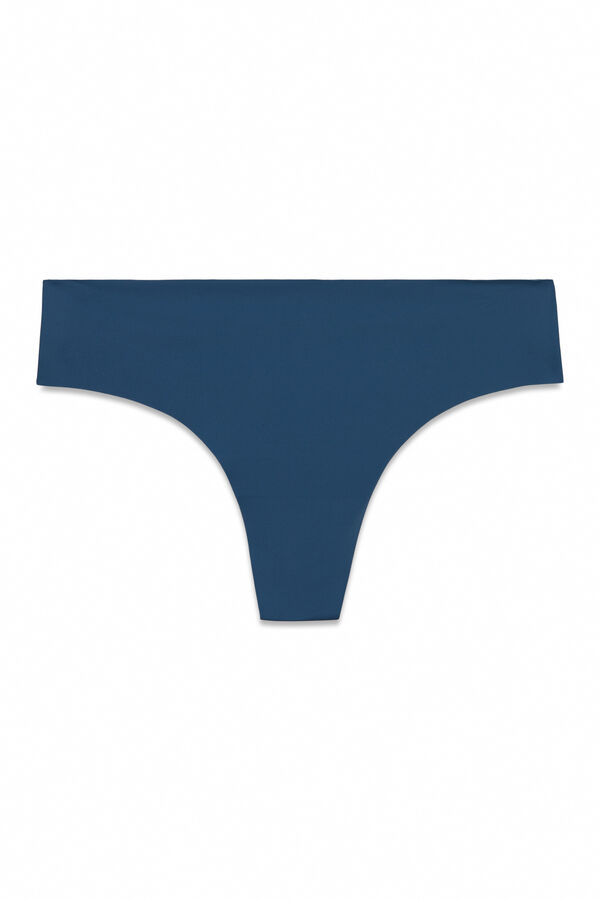 Women'secret Tanga corte limpio de microfibra azul verde