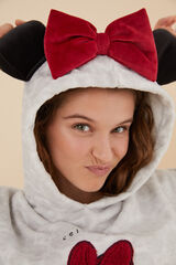Womensecret Camisón con forro y capucha 3D Minnie Mouse gris