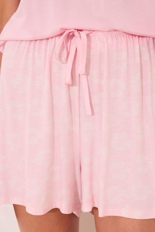 Womensecret Pijama corta rosa de Lilo y Stitch rosa
