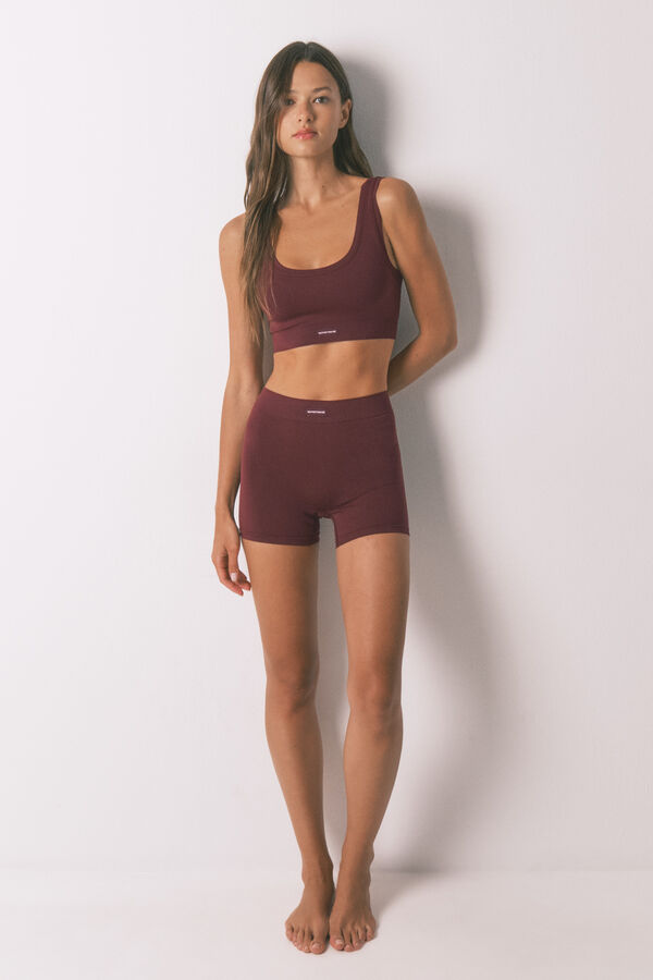 Women'secret Pantalón sin costuras granate púrpura