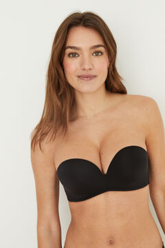 Womensecret SUPERB Brasier sin tirantes súper push-up microfibra negro