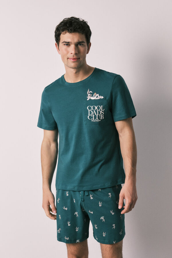 Women'secret Pijama corta de hombre Bugs Bunny de 100% algod&oacute;n verde