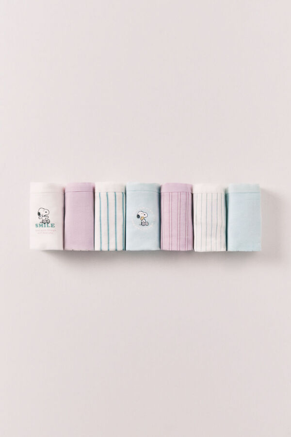 Women'secret Pack 7 panties anchas de algod&oacute;n estampado Snoopy estampado