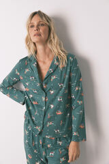 Women'secret Pijama camisera para perro 100% algodón verde
