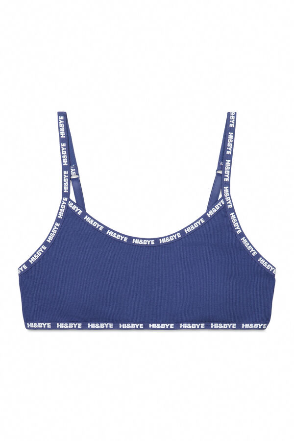 Womensecret Brasier de algodón con copas extraíbles en color azul azul